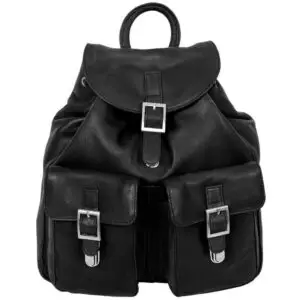 Alpenleder Amazonas Rucksack Schwarz aus Leder