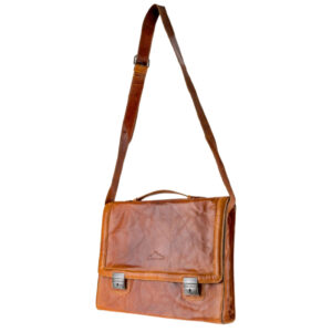 Handgefertigte Ledertasche aus Büffelleder mit REACH-konformer Verarbeitung