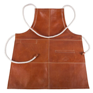 Hochwertige Grillschürze aus Leder mit Tasche und Laschen