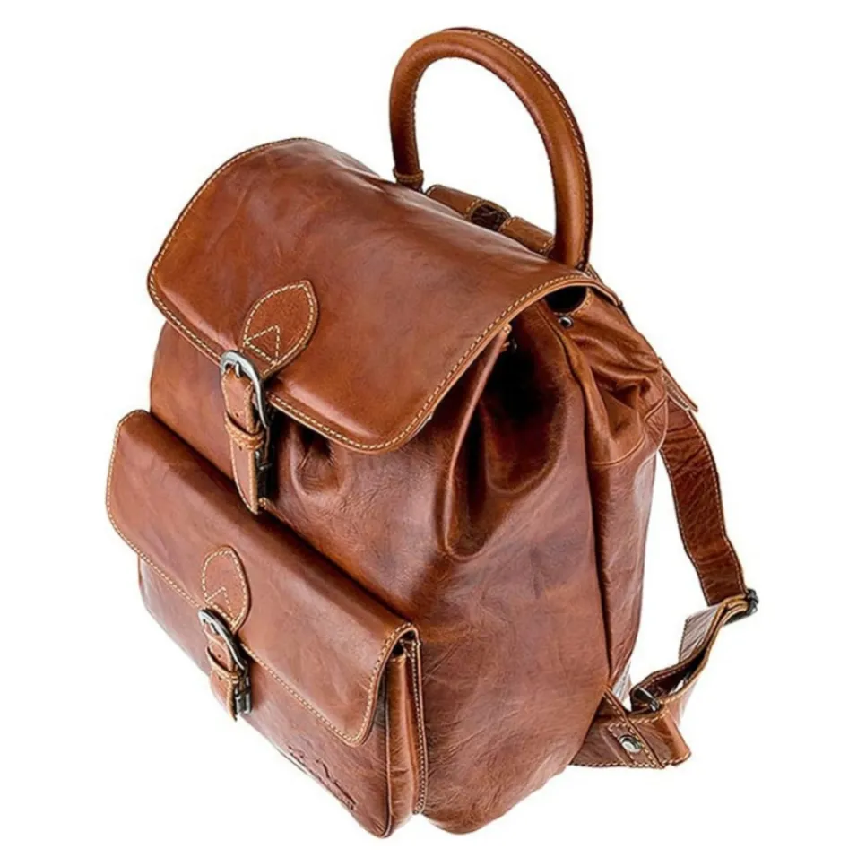 Jacob’s Way Alpenleder Rucksack Cognac Ansicht von oben