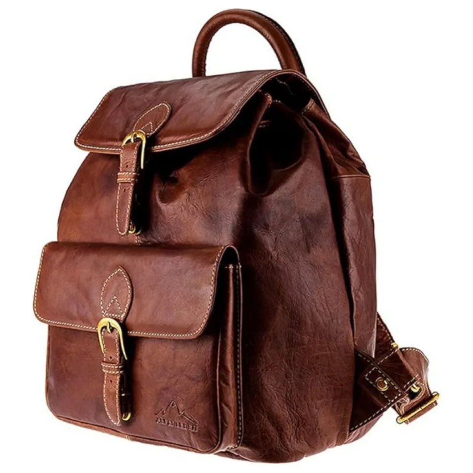 Alpenleder Daypack Jacob’s Way Brandy mit geschlossener Fronttasche