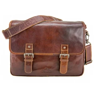 Alpenleder Reporter Kameratasche Brandy aus Büffelleder