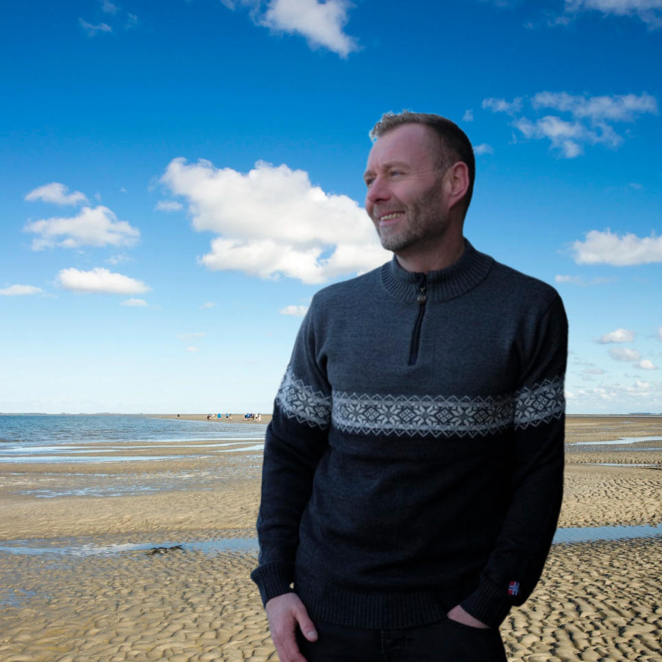 Norwegischer Strickpullover für Herren aus 100 % Merinowolle
