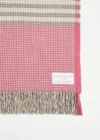 Foxford Decke Ella in Rosa, Taupe und Naturweiß mit Streifen und Fischgrat