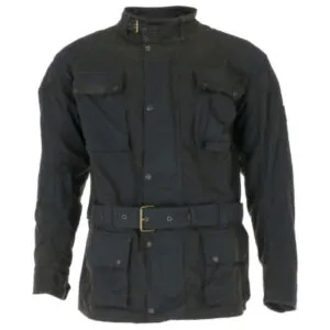 SCIPPIS Cruiser Jacket in Schwarz – klassische Oilskin Jacke mit Gürtel