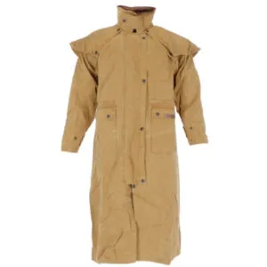 SCIPPIS Duster Coat in Mustard – aus Baumwoll-Canvas mit Schultercape