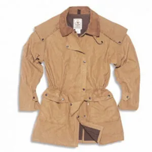 SCIPPIS Duster Jacket in Mustard – mit Schultercape aus Baumwoll-Canvas