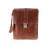 Alpenleder Galileo Umhängetasche aus ungefüttertem Vollleder in Brandy Farbton