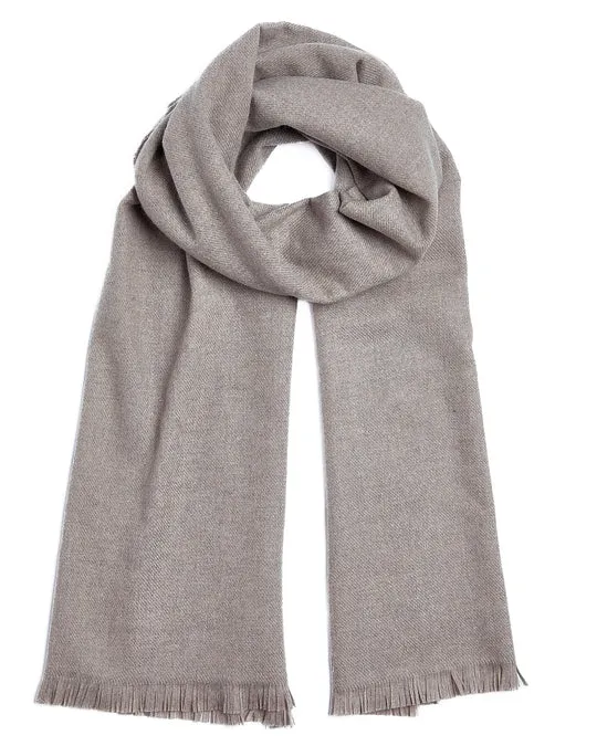 Foxford Kaschmir-Lammwoll-Schal in warmem Taupe