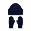 Norlender Nordsjø Navy – Mütze & Fäustlinge aus 100 % Merinowolle