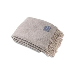 Hochwertige Mohairdecke von Stackelbergs in Light Taupe & Brindle Melange