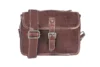 Alpenleder Camera Case PRESSE aus Büffelkalbsleder in Brandy – Schrägansicht