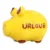 Sparschwein KCG „Urlaub“ aus Keramik – Maritimes Sparschwein (Gelb/Rot, 12,5 x 9 x 9 cm)