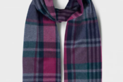 Foxford Petunia Tartan Kaschmir-Lammwoll-Schal