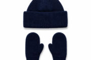 Norlender Nordsjø Navy – Mütze & Fäustlinge aus 100 % Merinowolle