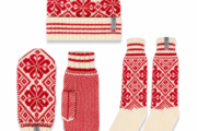 Norlender Selbu Beanie, Fäustlinge & Wollsocken – Rot