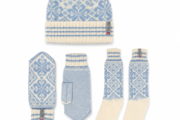 Norlender Selbu Beanie, Fäustlinge & Wollsocken – Blau