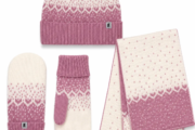 Norlender Snow Storm Wollmütze, Fäustlinge & Schal – Rosa